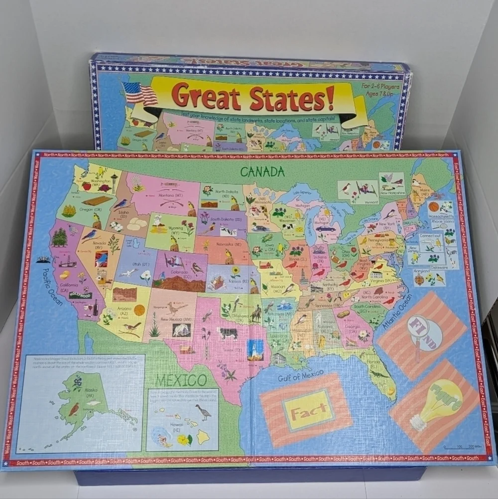 Great States United States Facts Board Game